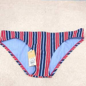 (NEW) KONA SOL Striped Red and Blue Bikini Bottom